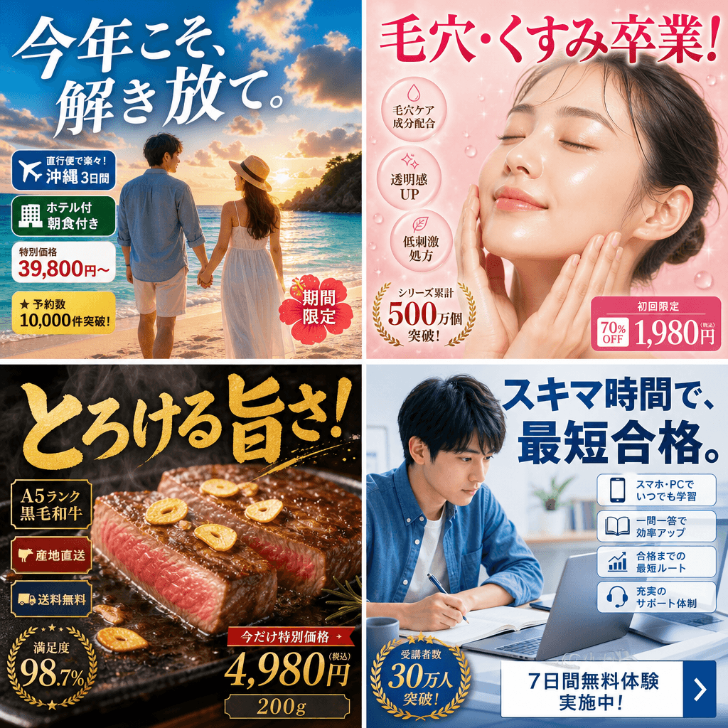 Japanese-Style Ad Banner Grid — preview