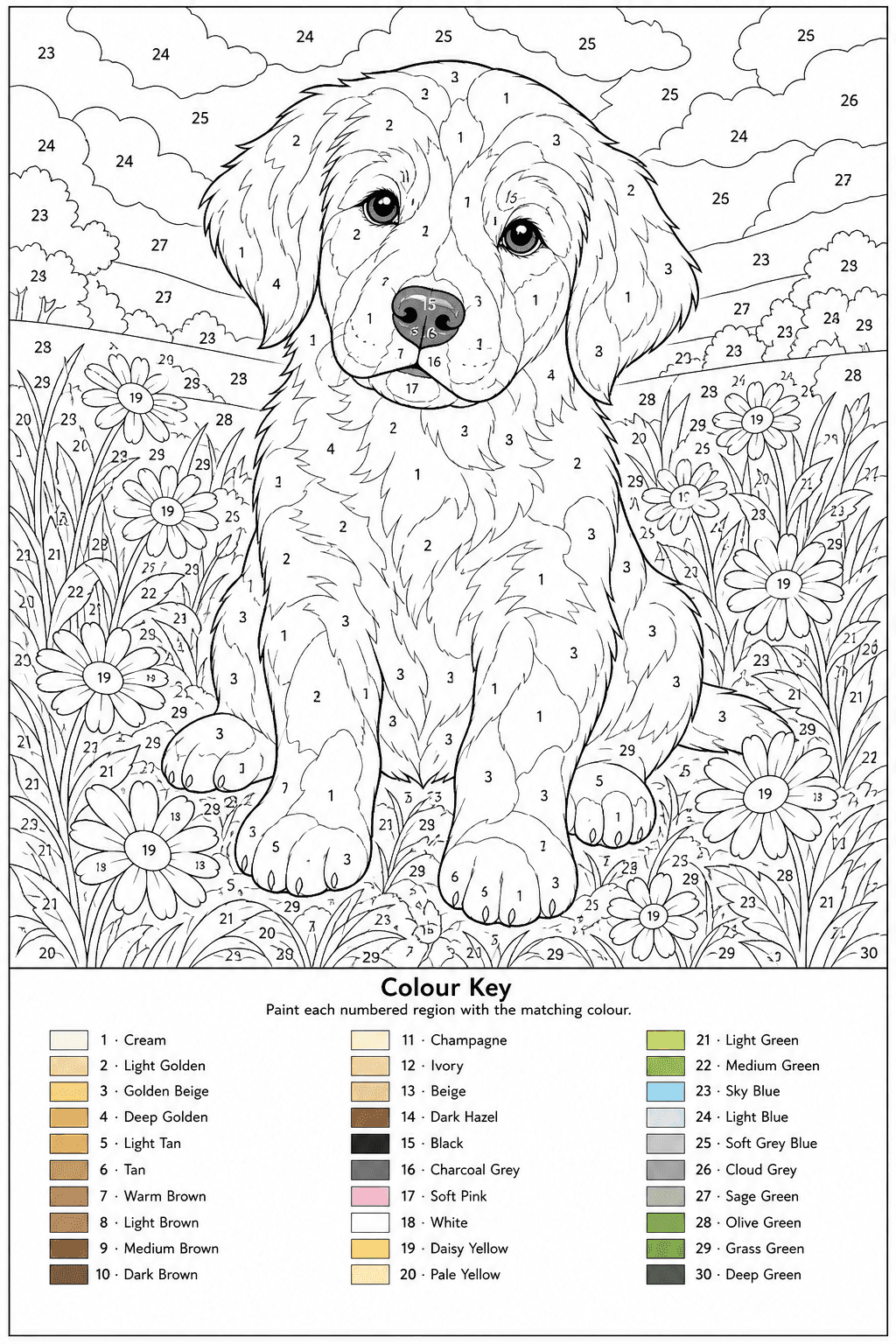 Paint by Numbers Template — preview