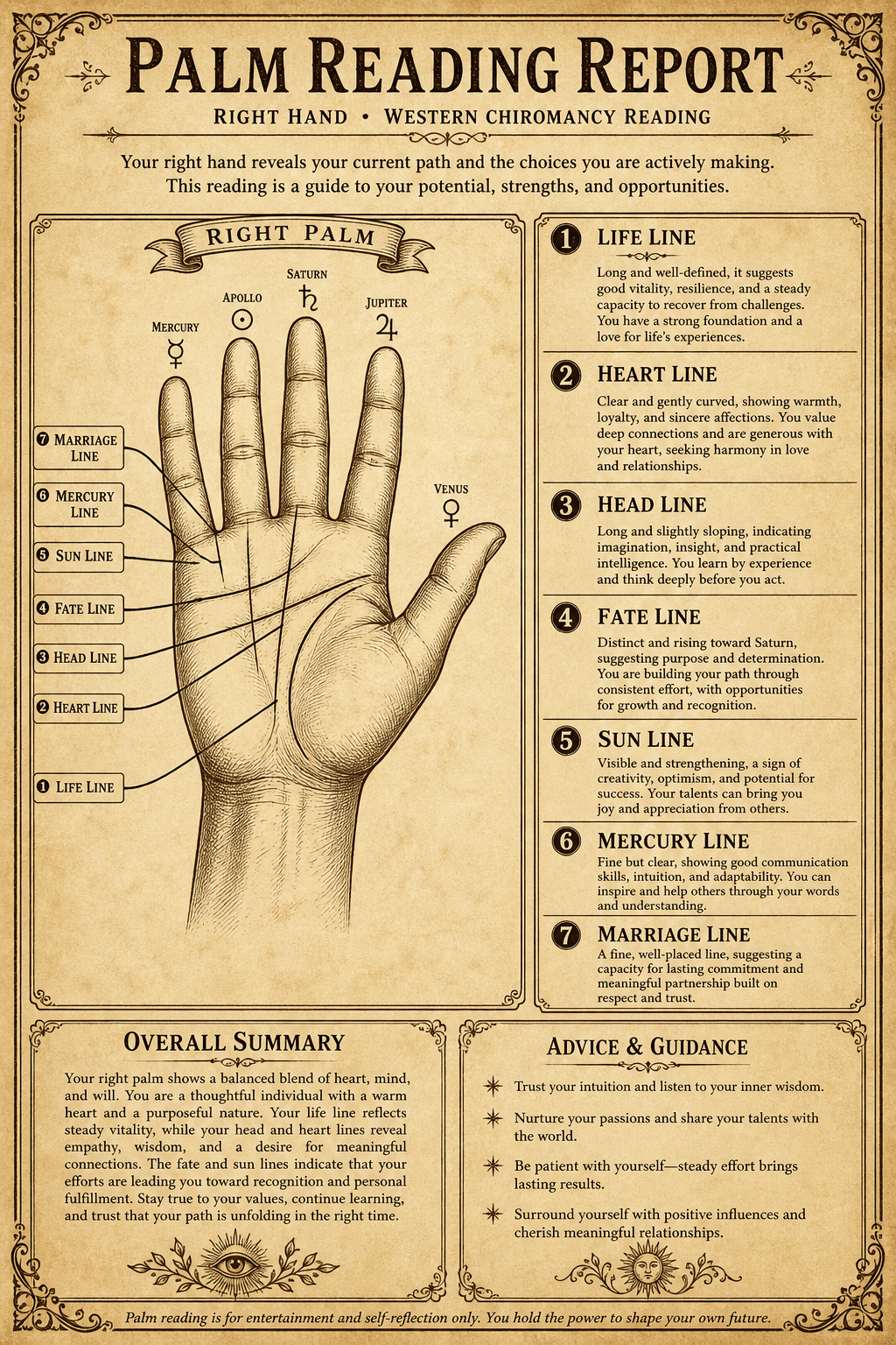Palm Reading Report — preview